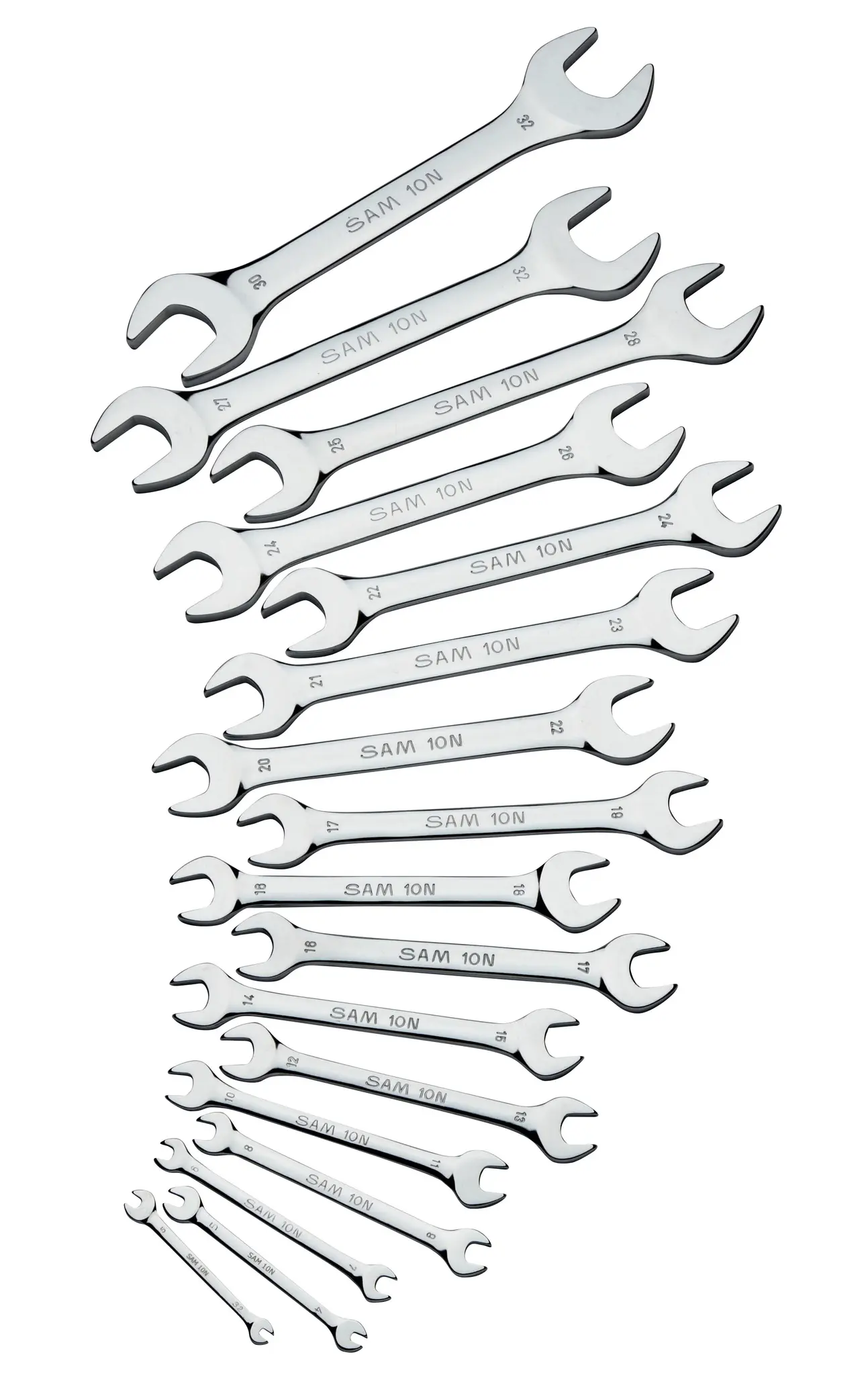 Produktfoto 1 von SAM Gabelschlüssel Gabelschlüssel, 17-teilig 3.2 x 5 to 38 x 42 mm