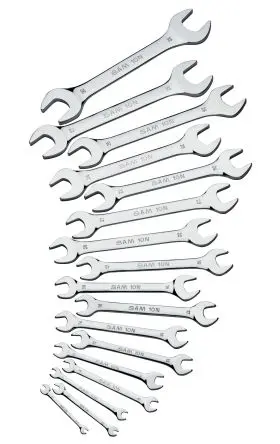 Produktfoto 1 von SAM Gabelschlüssel Gabelschlüssel, 17-teilig 3.2 x 5 to 38 x 42 mm