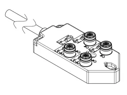 Produktfoto 1 von Brad from Molex 120251 Sensor-Box 4 Anschlüsse, 15 m