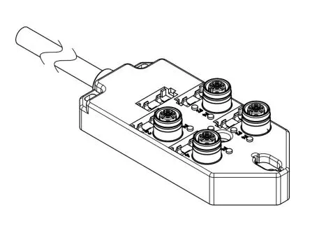 Produktfoto 1 von Brad from Molex 120119 Sensor-Box 4 Anschlüsse, 5 m