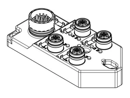 Produktfoto 1 von Brad from Molex 120119 Sensor-Box 4 Anschlüsse
