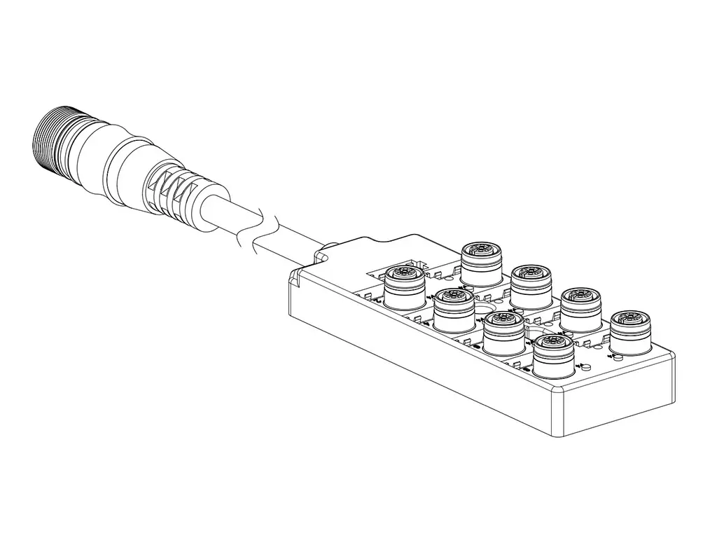 Produktfoto 1 von Brad from Molex 120119 Sensor-Box 8 Anschlüsse 5 Auslässe M12