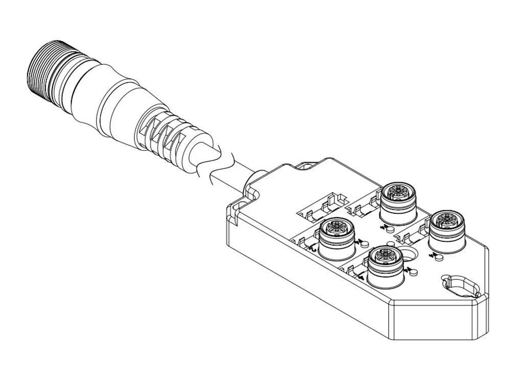 Produktfoto 1 von Brad from Molex 120119 Sensor-Box 8 Anschlüsse 5 Auslässe M12