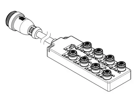 Produktfoto 1 von Brad from Molex 120119 Sensor-Box 19 Anschlüsse, 1 m