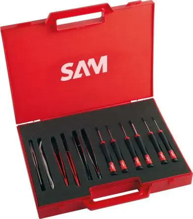 Produktfoto 1 von SAM Elektronik-Box Werkzeugsatz, Rahmenklemme 12-teilig