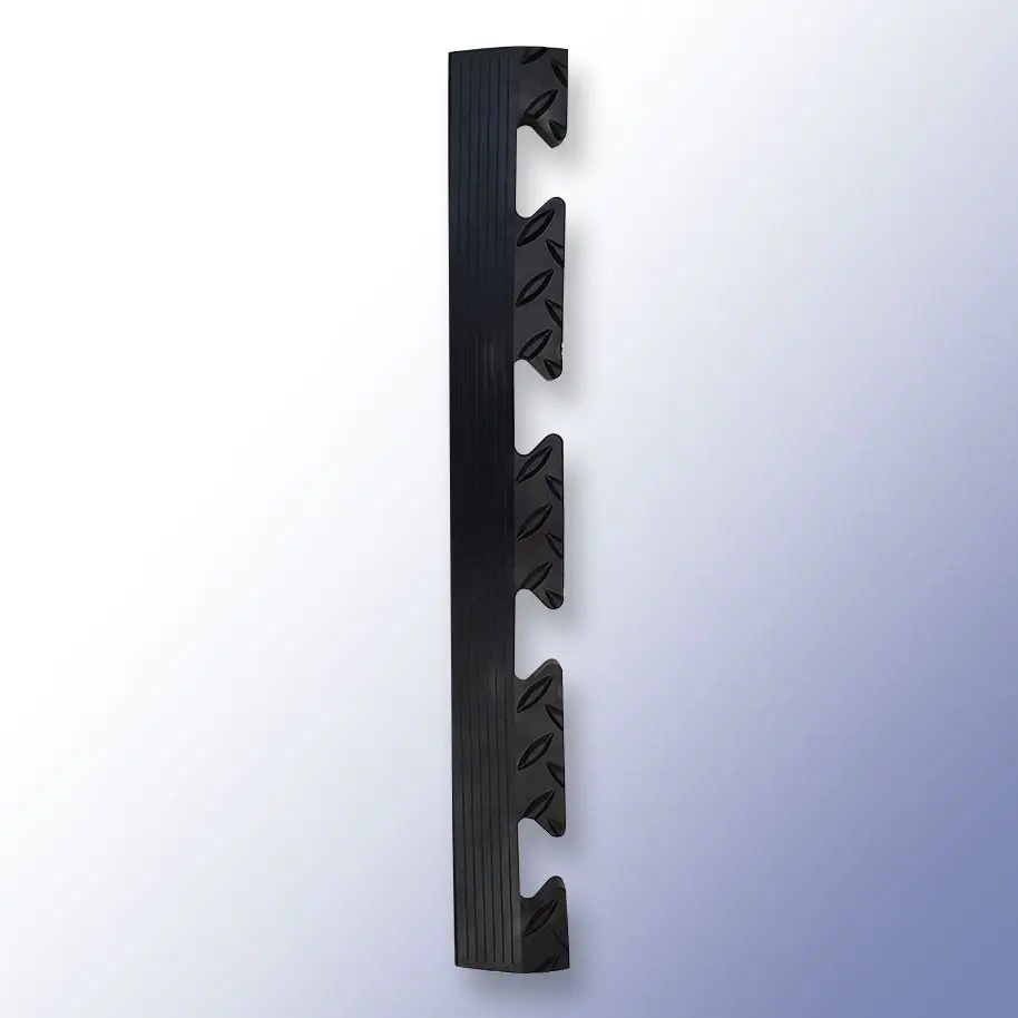 RS PRO PVC Rutschhemmende Fliese Bodenfliesenkante Schwarz, Stärke 14mm L 470mm, B 470mm