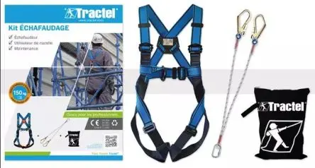 Produktfoto 1 von Tractel, Inhalt: LDF 1,5 m Doppelband mit Steckverbindern, Tragetasche, Das Kit enthält einen HT22-Sicherheitsgurt