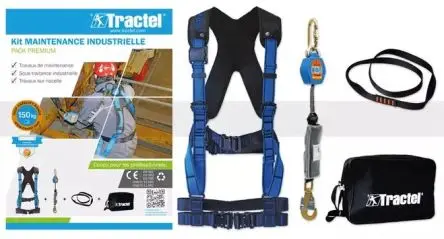 Produktfoto 1 von Tractel, Inhalt: 1,8 m Block für selbstrückziehende Absturzsicherung mit Steckverbindern, Tragetasche, Befestigungsring,