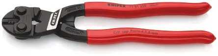 Produktfoto 1 von Knipex Kompakter Bolzenschneider, Kunststoff, Kunststoffummantelt 200 mm Chrom Vanadium Stahl, Schneidkraft → 6 mm