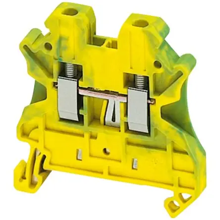 Produktfoto 1 von Schneider Electric Schutzleiterklemme, DIN-Hutschiene, 2-polig, 2.5mm² Schraubbefestigung, Gelb, Grün Polyamid 66 ATEX