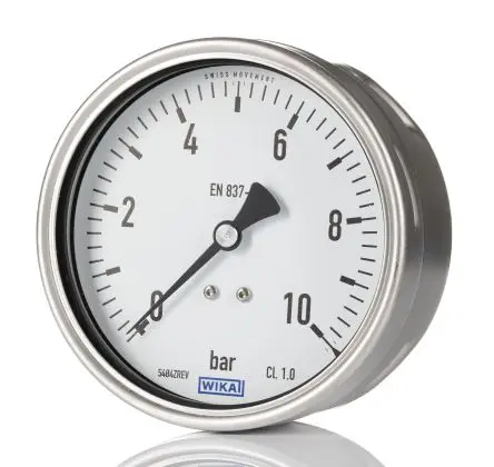 WIKA MNPT 212.20 Manometer 100 mm 0 bar → 6 bar Edelstahl Gehäuse G 1/2