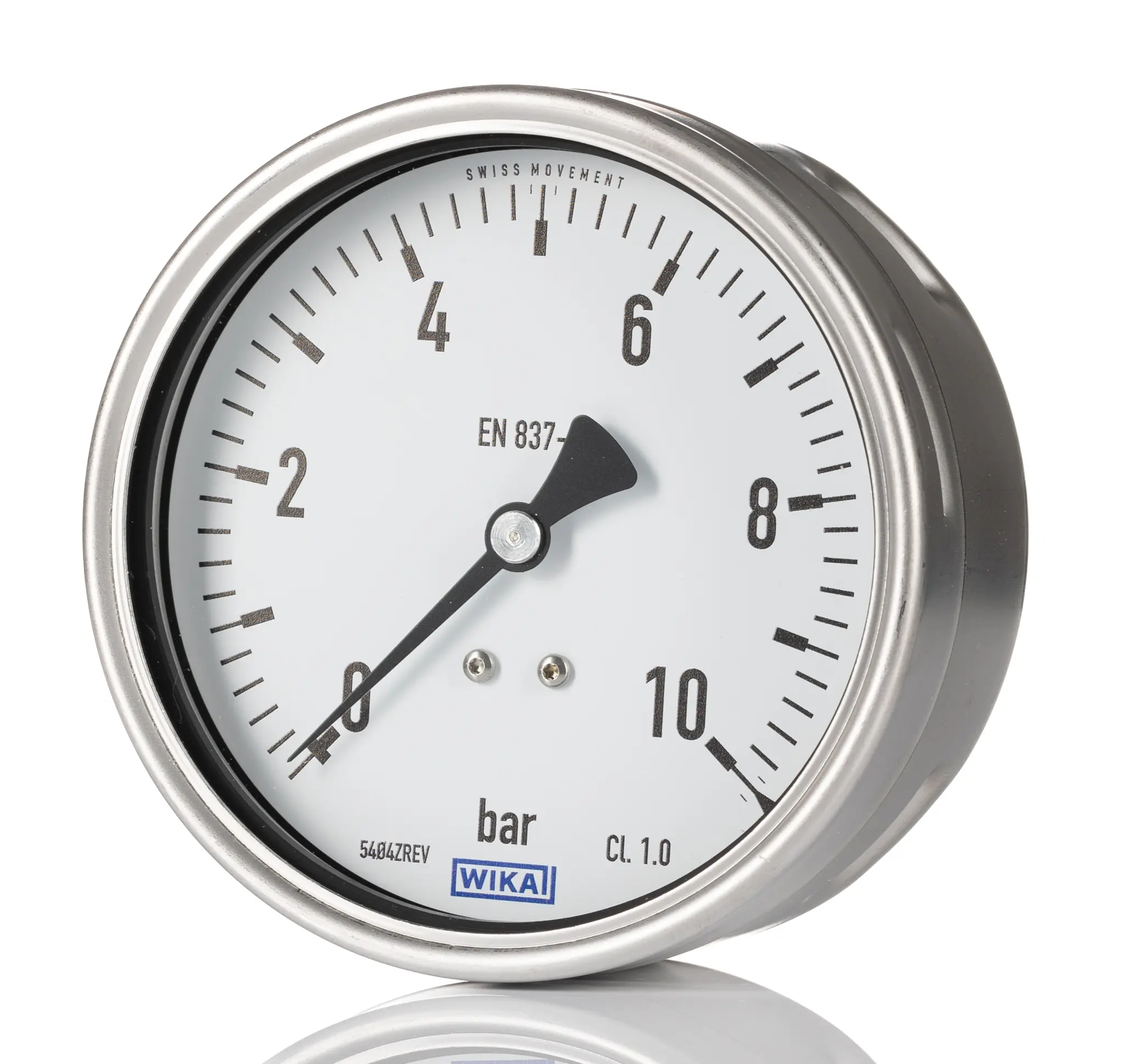 Produktfoto 1 von WIKA 212.20 212.20 Druckmessgerät Prozessanschluss hinten Analog 0bar → 60bar, Ø 100mm G1/2