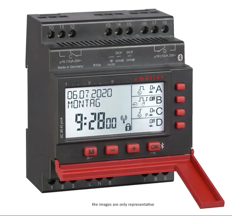 Müller Digital SC Zeitschaltuhr 230 V ac, Tage, Sekunden, Stunden, Minuten, 2-Kanal, Schraube