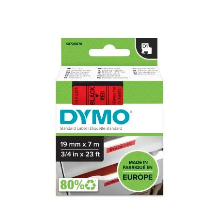 Produktfoto 1 von Dymo Beschriftungsband Schwarz für Dymo 360, Dymo, mobiles Etikettiergerät, Dymo 420P, Dymo 450 DUO, Dymo 500TS auf Rot