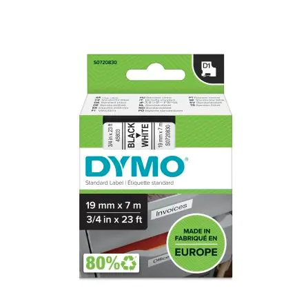 Produktfoto 1 von Dymo Beschriftungsband Schwarz für Dymo 360, Dymo 500TS, Dymo 420P, Dymo 450 DUO, Dymo, mobiles Etikettiergerät auf Weiß