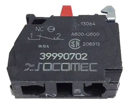 Produktfoto 1 von Socomec 3999 Hilfskontaktblock 1-polig Wand, 1 Öffner 3 A, 400 V ac, 48V dc