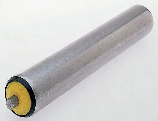 Produktfoto 1 von Interroll Edelstahl, Rund Transportrolle Ø 50 mm x 300 mm, Federbelastet Spindel 10 mm, Edelstahl 330 mm