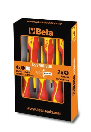 Produktfoto 1 von BETA Schraubendrehersatz Isoliert, 6-teilig Geschlitzt
