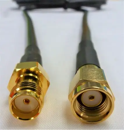 Produktfoto 1 von Mobilemark CA197/195 Koaxialkabel Buchse, 50 Ω Stecker, 5 m, SMA / RP SMA, Schwarz