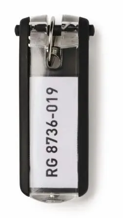 Produktfoto 1 von Durable Schlüsselanhänger Kunstoff Schlüsselring Schwarz, 6 Per Pack