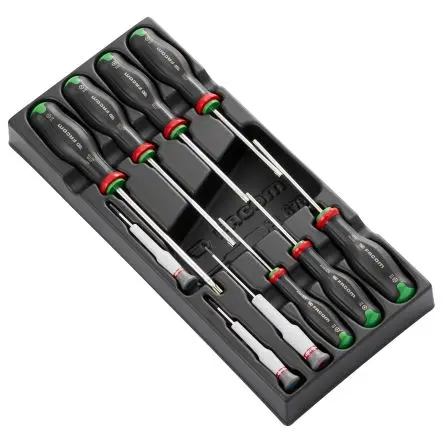Produktfoto 1 von Facom Schraubendrehersatz Standard-Schraubendrehersatz, 10-teilig Pozidriv, Geschlitzt, Phillips, Sechskant,
