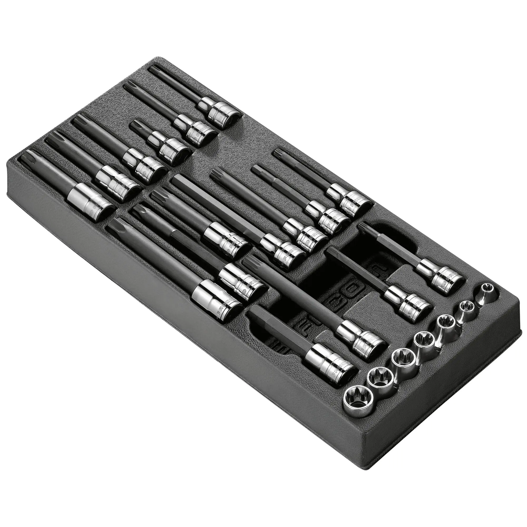 Produktfoto 1 von Facom 1/2 in Sechskant 6-Kant Hexagon bit 6, 8, 10, 12 mm, XZN 6, 8, 10, 12, 14 mm, Male torx 55, 70 mm, Female torx 8,