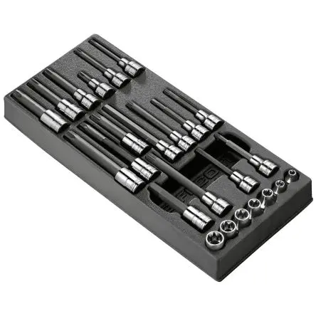 Produktfoto 1 von Facom Steckschlüsselsatz 1/2 in Vierkant Innensechsrund Hexagon bit 6, 8, 10, 12 mm, XZN 6, 8, 10, 12, 14 mm, Male torx