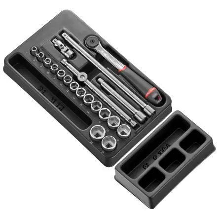Produktfoto 1 von Facom Steckschlüsselsatz Werkzeugsatz, Thermogeformter Tray 20-teilig