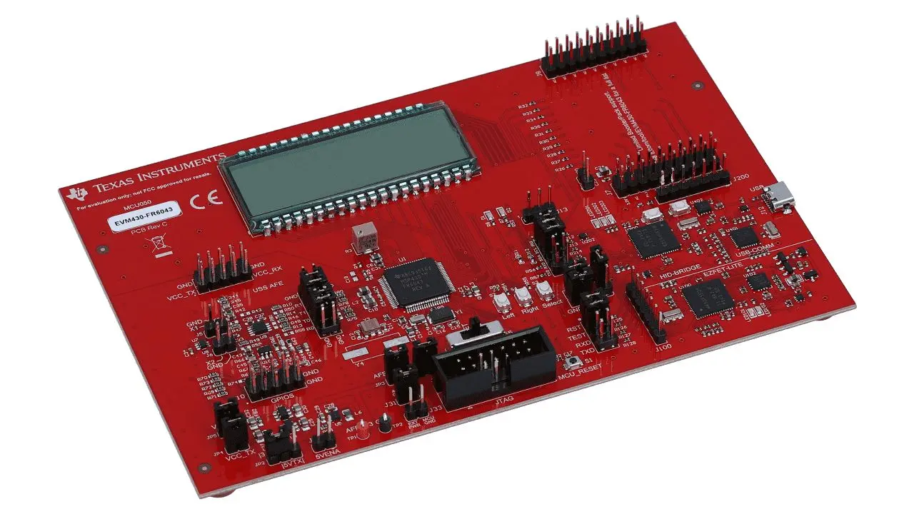 Produktfoto 1 von Texas Instruments MSP430FR6043 MSP430FR6043 Evaluierungsmodul für Ultraschallsensorik, Evaluierungsplatine