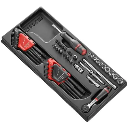 Produktfoto 1 von Facom Steckschlüsselsatz Werkzeugsatz, Thermogeformter Tray 56-teilig