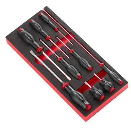 Produktfoto 1 von Facom Schraubendrehersatz Standard-Schraubendrehersatz, 9-teilig Geschlitzt