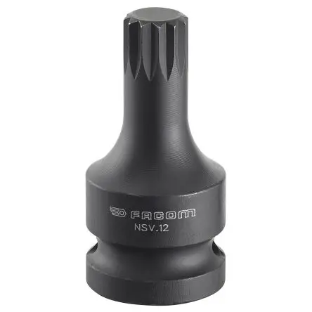 Produktfoto 1 von Facom 1/2 in, 10 mm Vielzahn Schlag-Steckschlüssel lang Chrom-Molybdän-Stahl, 50mm
