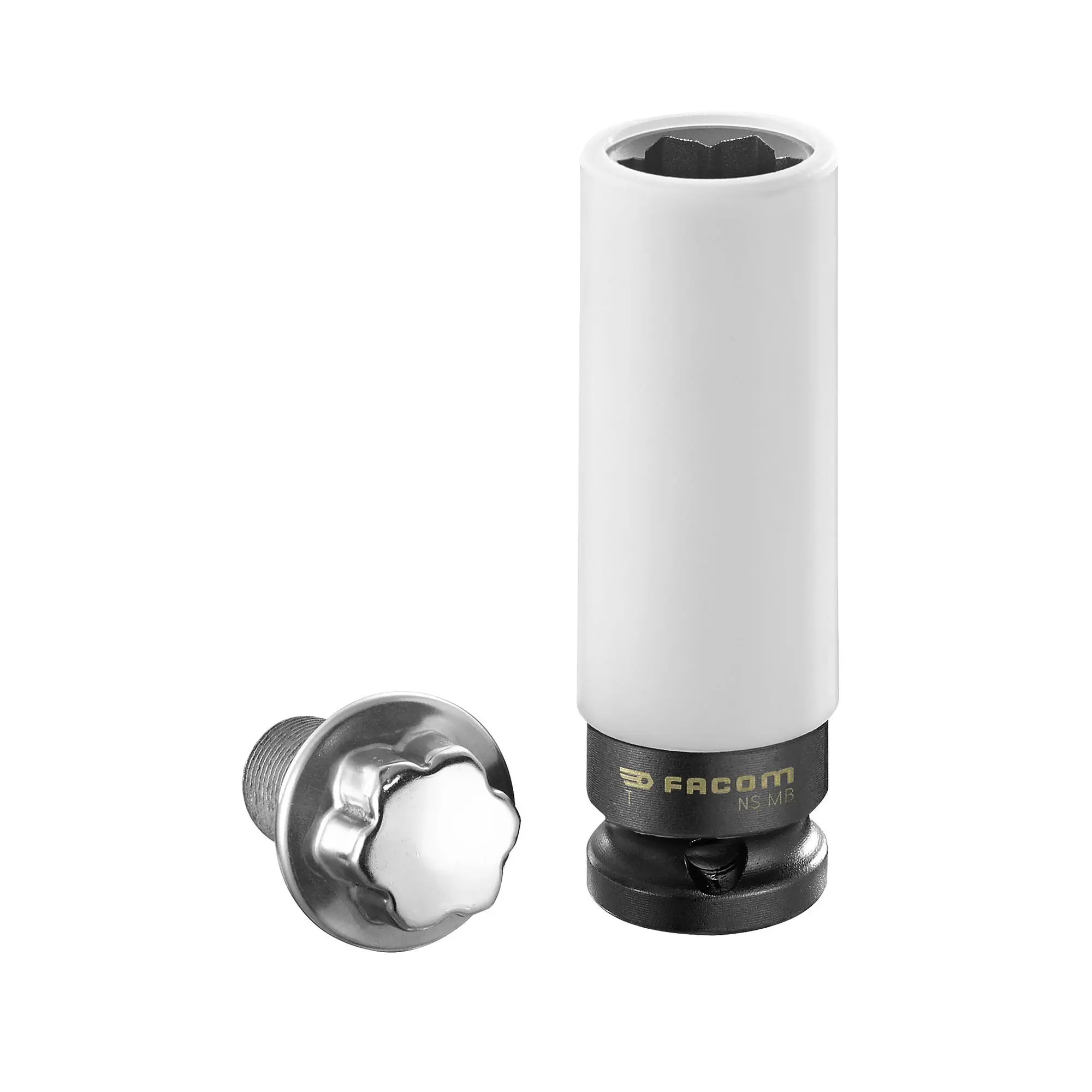 Produktfoto 1 von Facom 1/2 in 6-Kant Schlag-Steckschlüssel lang Chrom-Molybdän-Stahl, 80.3 mm
