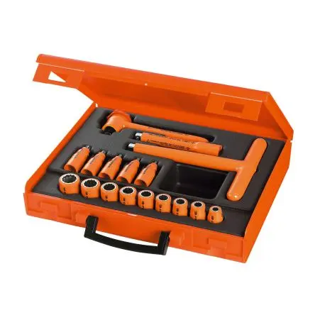 Produktfoto 1 von Facom Isolierter Werkzeugsatz 3/8 in Vierkant Eckig 12 point 8, 10, 11, 12, 13, 14, 15, 17, 19 mm, 6 male point 4, 5, 6,