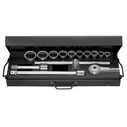 Produktfoto 1 von Facom Steckschlüsselsatz 3/4 in 12-Kant 12-Kant 22 , 24 , 27 , 30 , 32 , 34 , 36 , 41 , 46 , 50 mm 14-teilig