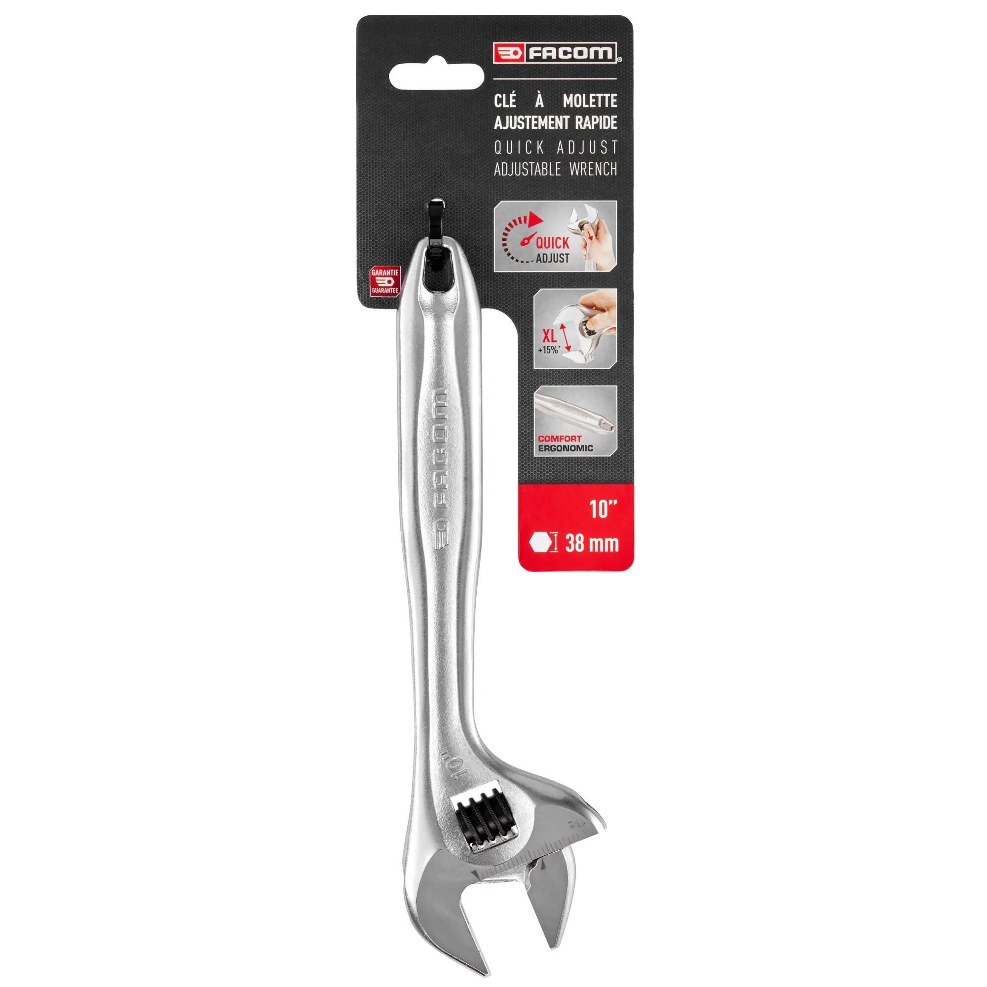 Produktfoto 1 von Facom Rollgabelschlüssel Rollgabelschlüssel, Bi-Material Griff, Backenweite 38 mm, / Länge 110 mm