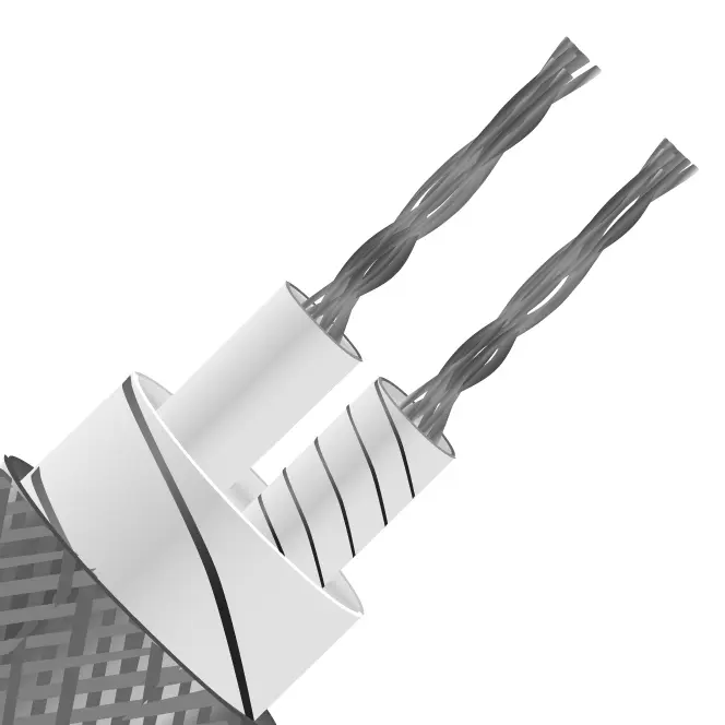 Produktfoto 1 von RS PRO Ungeschirmt 7/0,2mm Glasfaser-isoliert Thermoelement Kabel/Draht für Thermoelement Typ J, L. 25m, max. +350°C