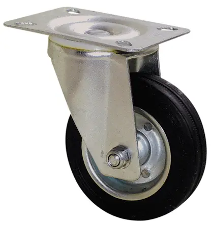 Produktfoto 1 von Guitel Hervieu Drehlager Lenkrolle, Rad ø 125mm, 125kg, Ges H. 158mm, Rad B. 38mm, 105 x 80mm, Platte, Gummi-Material