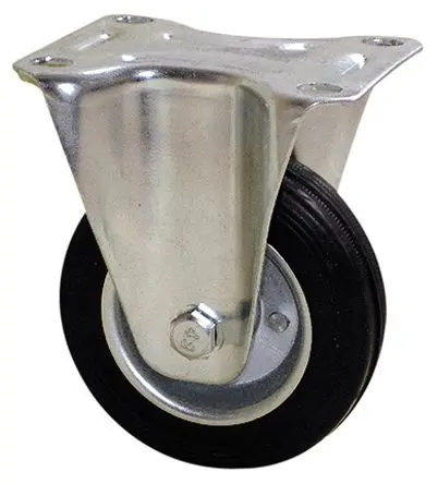 Produktfoto 1 von Guitel Hervieu Feststehend Rolle, Rad ø 100 mm, 100 kg, Ges H. 130 mm, Rad B. 30 mm, Gummi