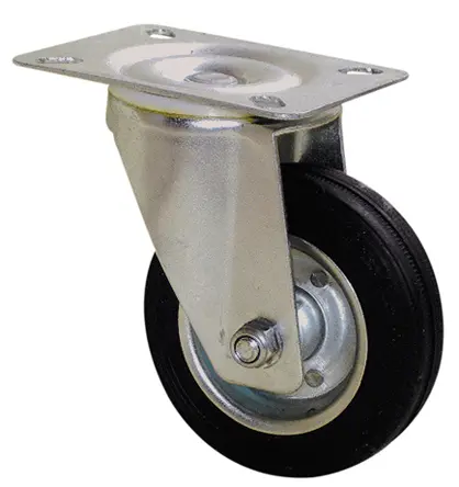 Produktfoto 1 von Guitel Hervieu Drehlager Lenkrolle, Rad ø 100mm, 100kg, Ges H. 130mm, Rad B. 30mm, 105 x 80mm, Platte, Gummi-Material