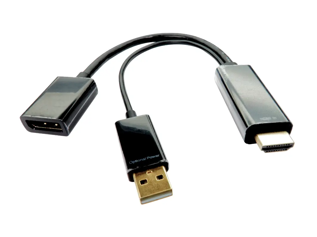 Produktfoto 1 von RS PRO, Stecker RS PRO DisplayPort-Kabel A HDMI B DisplayPort - Buchse, 150 mm Polyvinylchlorid