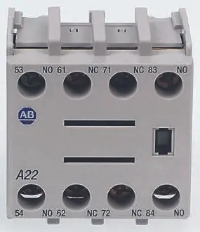 Produktfoto 1 von Allen Bradley 100F Hilfskontakt 2-polig Panel, 2 Öffner mit Schraube Anschluss 10 A, 600V