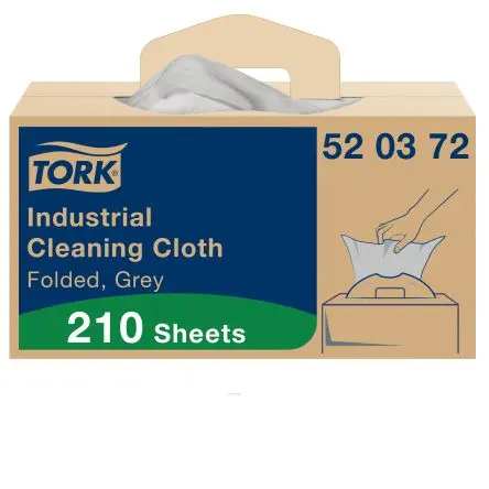 Produktfoto 1 von Tork Tork Lappen für Industrielle Reinigung Vliesstoff Rahmenklemme Trocken 210 pro Paket Stk. Grau, 415 x 355 mm