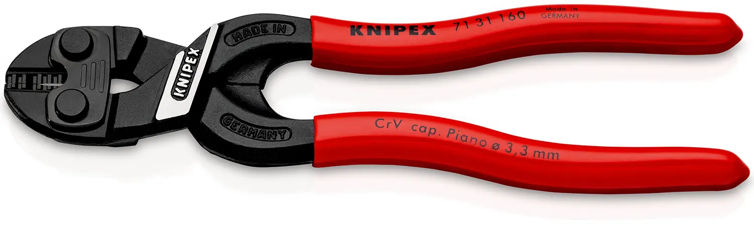 Produktfoto 1 von Knipex Bolzenschneider, Mehrkomponenten-Griff, Kunststoffummantelt 160 mm Chrom Vanadium Stahl