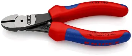 Produktfoto 1 von Knipex Knipex Mit abgeflachter Kante Seitenschneider Schließer (NO) 140mm / Backen 18mm, Schneidleistung 3.1 mm