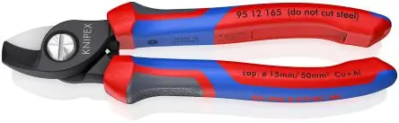 Produktfoto 1 von Knipex Knipex Doppelte Schneide Kabelschneider Schließer (NO) 165mm, Schneidleistung 15 mm
