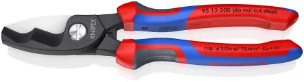 Produktfoto 1 von Knipex Knipex Doppelte Schneide Kabelschneider Schließer (NO) 200mm, Schneidleistung 20 mm