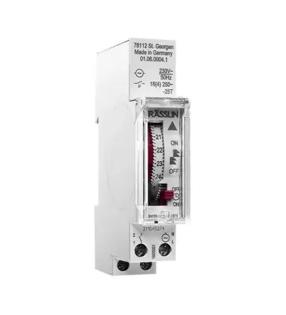 Grässlin Analog DIN-Schienen-Zeitschaltuhr 230V ac, Stunden, 1-Kanal