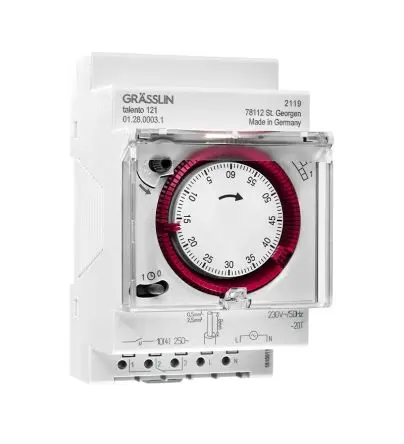 Produktfoto 1 von Grässlin Analog DIN-Schienen-Zeitschaltuhr 230V ac, Minuten, 1-Kanal