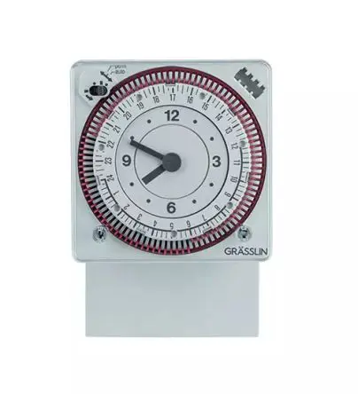 Produktfoto 1 von Grässlin Analog DIN-Schienen-Zeitschaltuhr 230V ac, Stunden, 1-Kanal